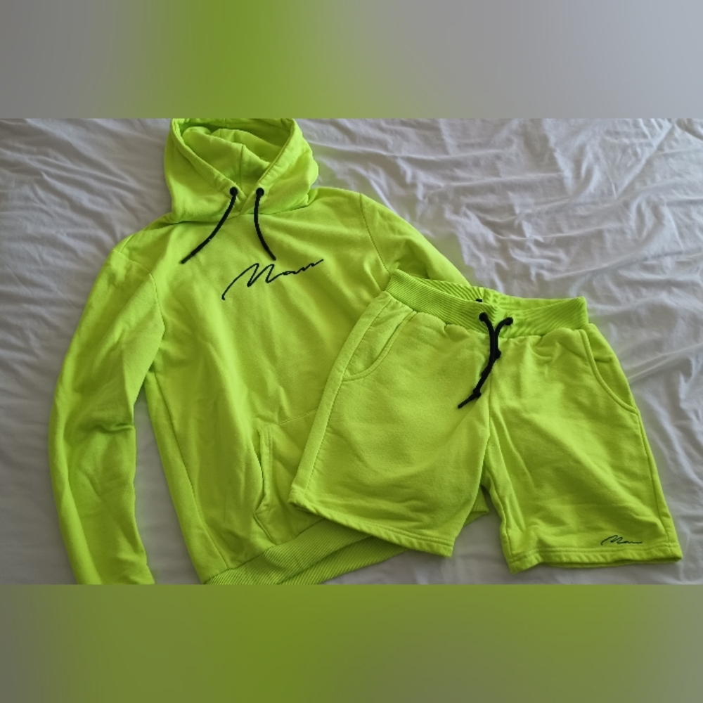 Boohoo Man Neon Hoodie Set